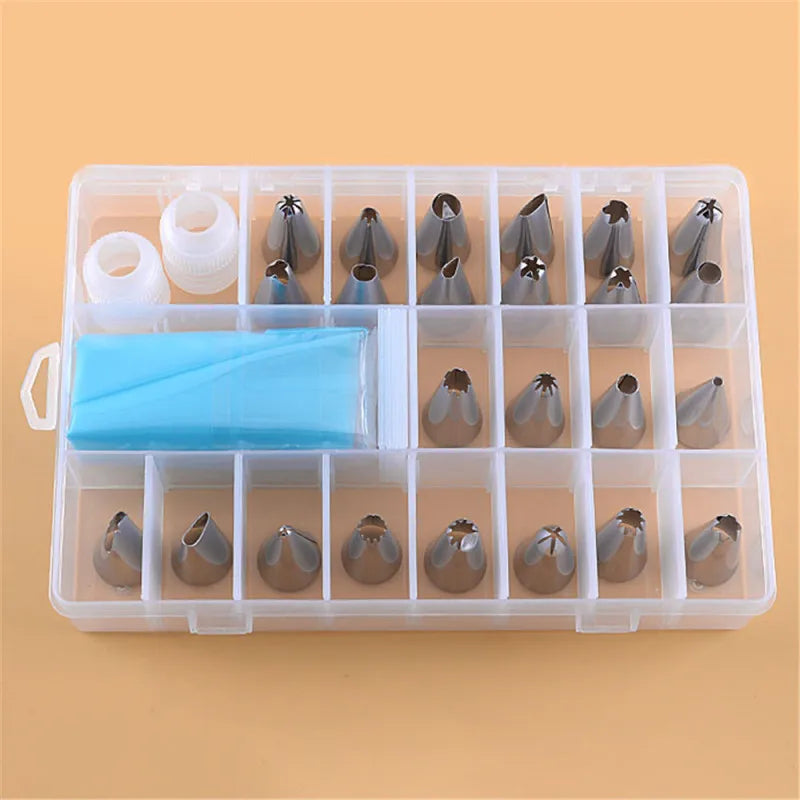 24 Pc Piping Tips and Pastry Bag Tool Set