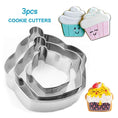 Load image into Gallery viewer, 3Pcs Stainless Steel Cupcake Cookie Cutter Set
