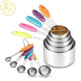 Load image into Gallery viewer, 10 Pcs Food Grade Stainless Steel Measuring Spoon and Cup Set
