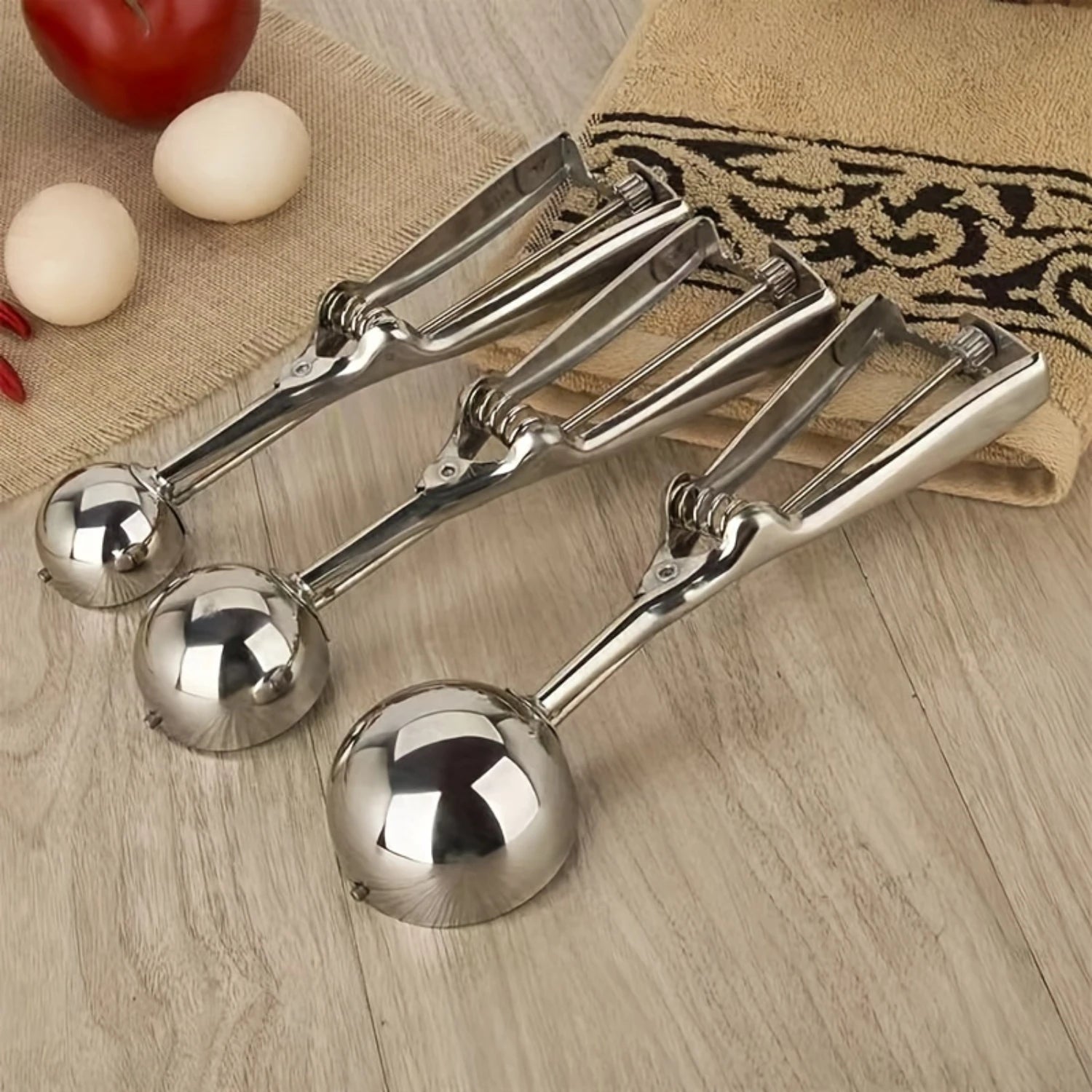 3pcs Stainless Steel Cookie Dough Scoop Set