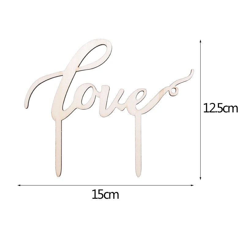 Wooden Wedding Cake Toppers