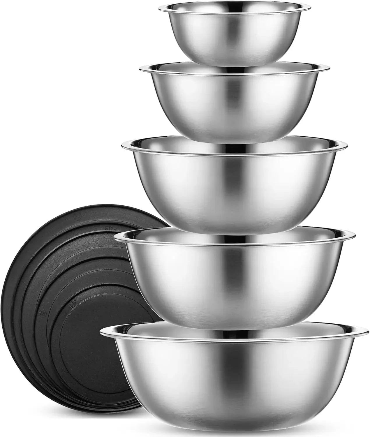 5 PC Stainless Steel Mixing Bowls With Lids Set